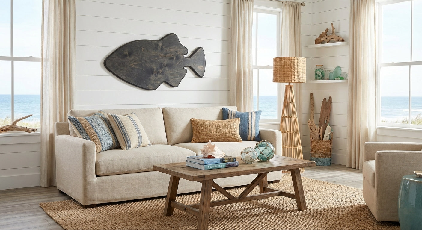 Coastal Currents Carved Wood Wall Art