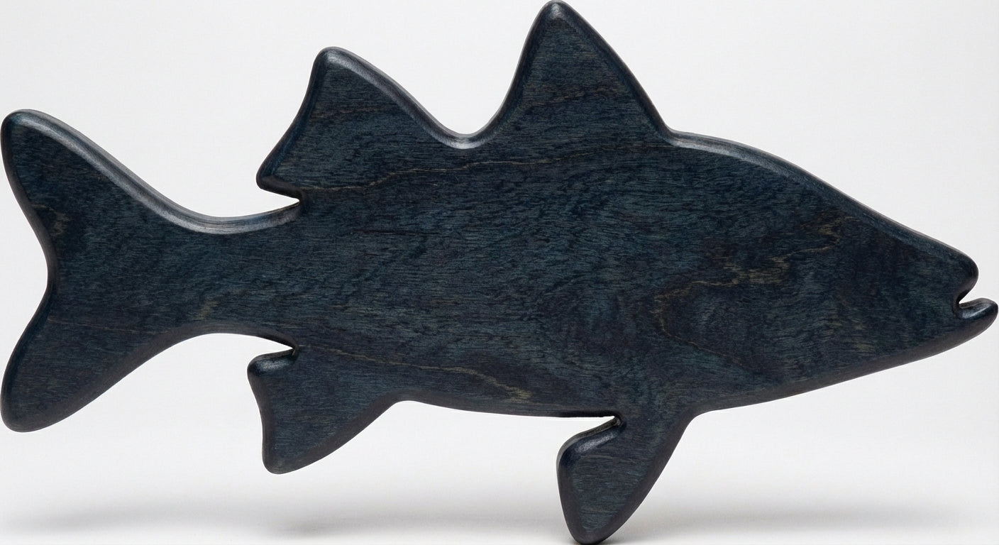 Abstract Fish Wood Wall Art - Freeform (Midnight Sky)