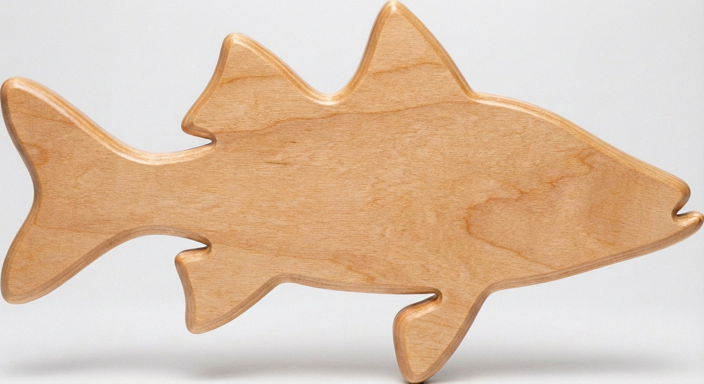 Abstract Fish Wood Wall Art - Freeform (Natural)