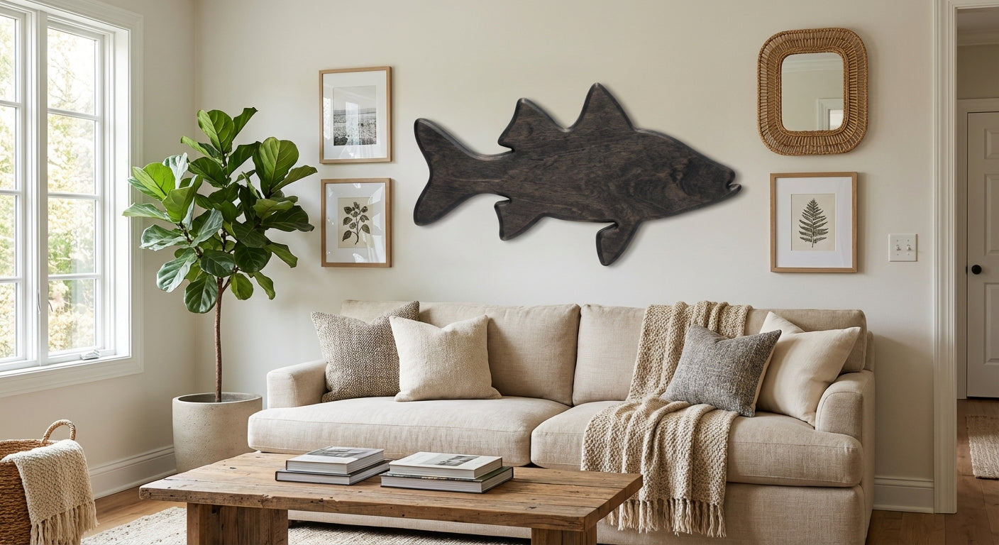 Abstract Fish Wood Wall Art