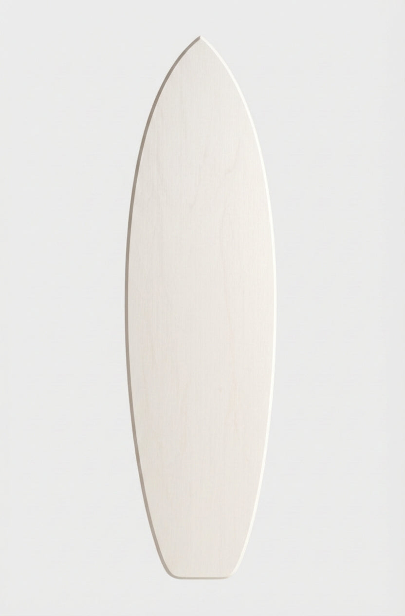 Stand-Up Paddleboard Carved Wood Wall Art Panel - Freeform (Cotton White)