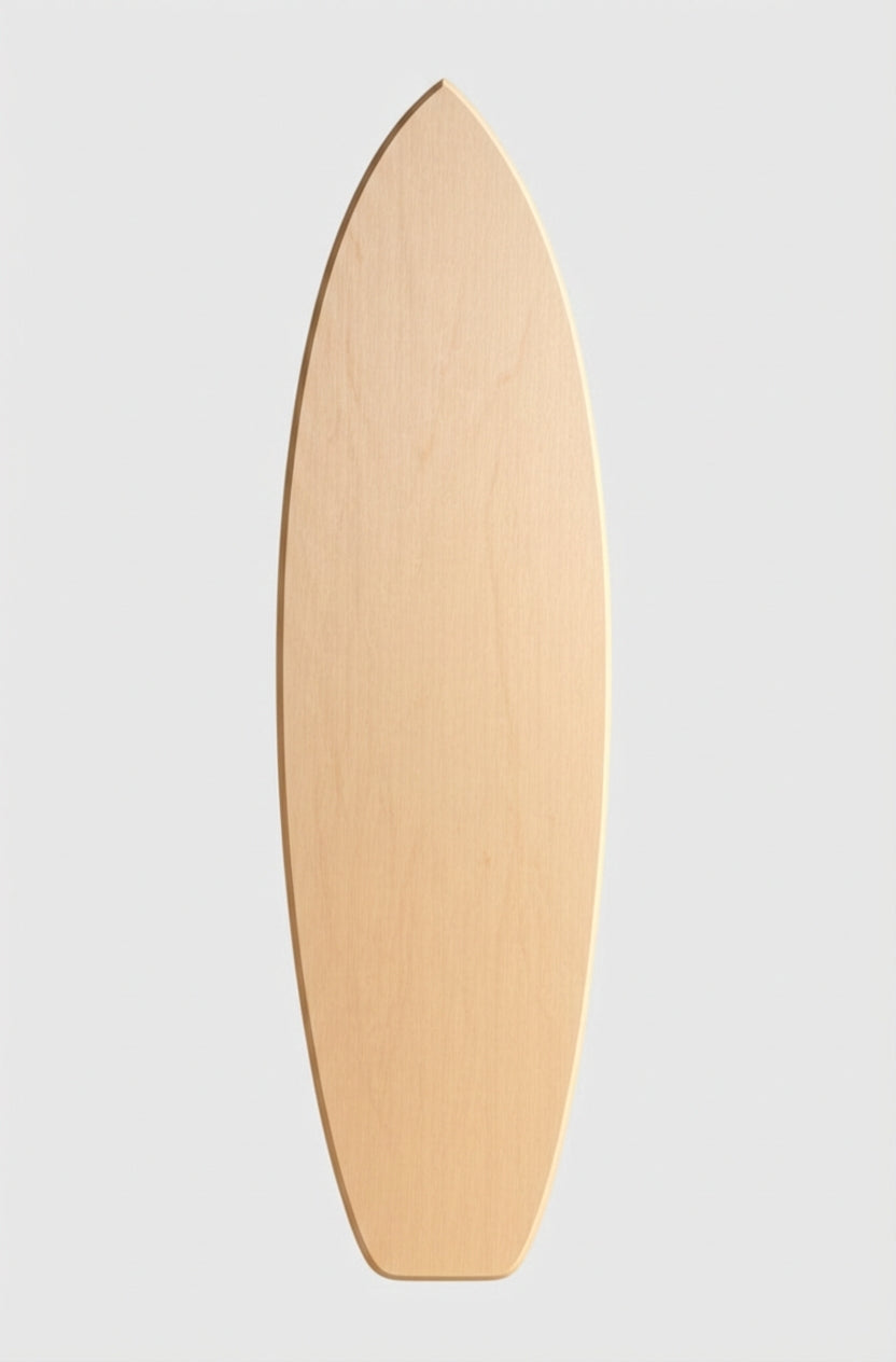 Stand-Up Paddleboard Carved Wood Wall Art Panel - Freeform (Natural)