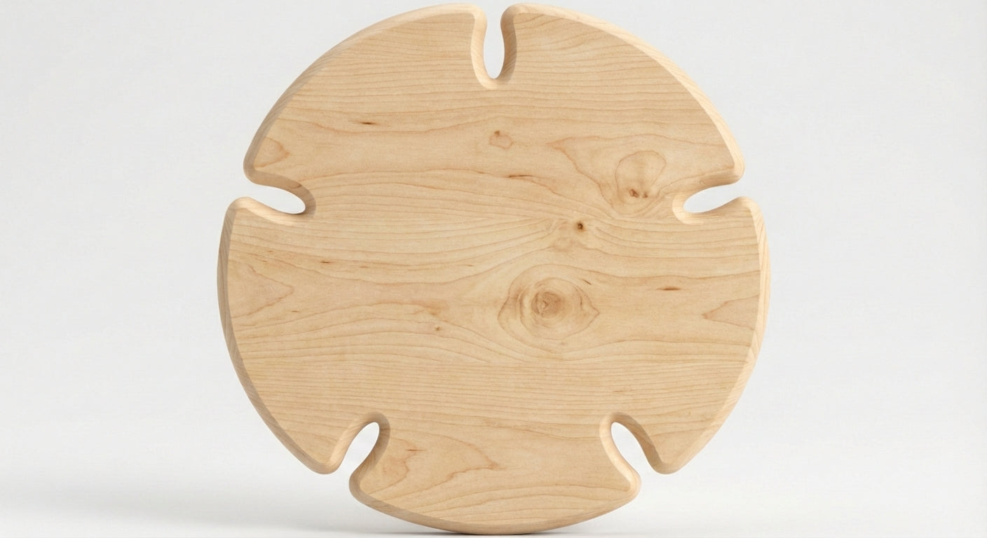 Sand Dollar Carved Wood Wall Art Panel - Freeform (Natural)