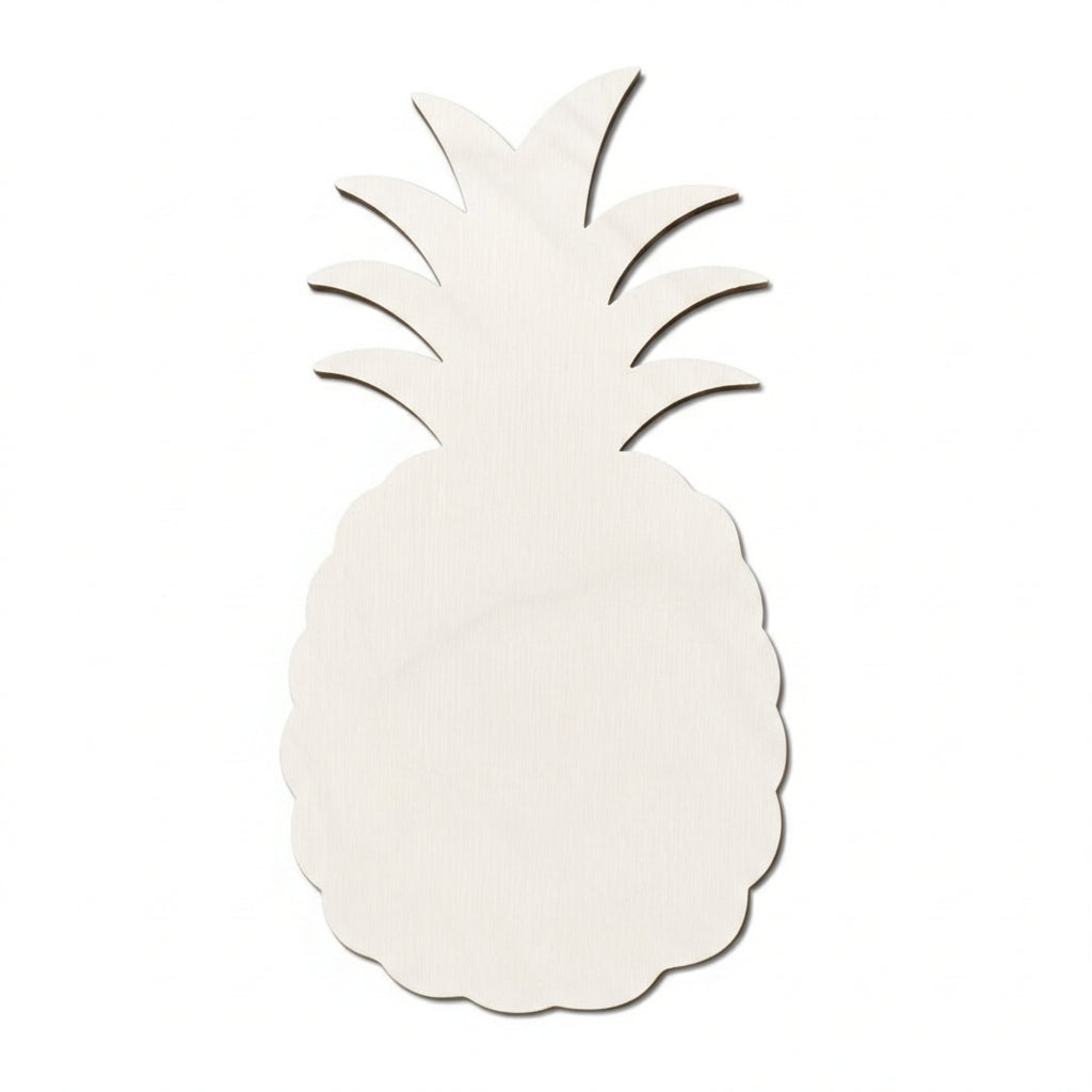 Pineapple Wood Wall Art Carved Wood Wall Art Panel - Freeform (Cotton White)