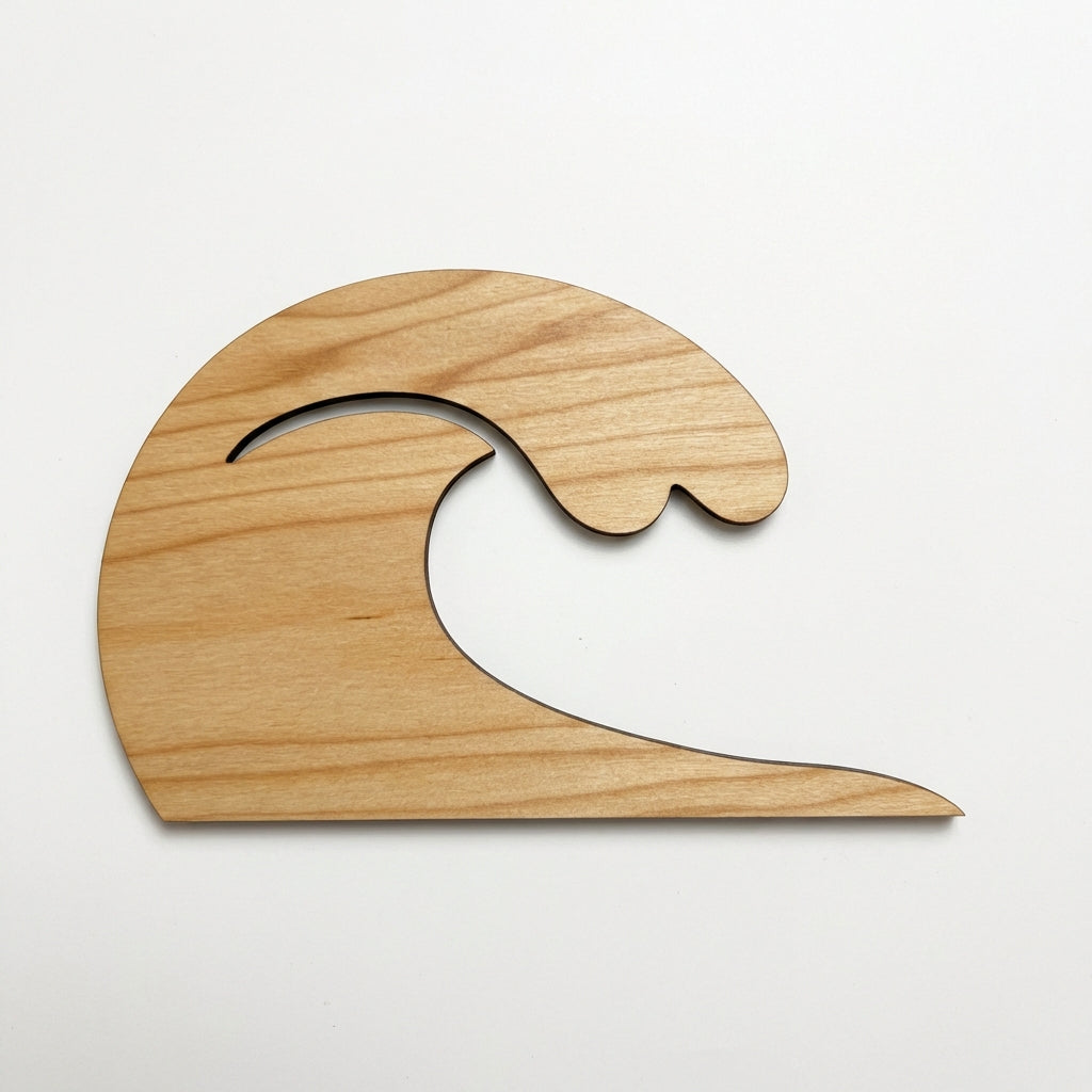 Ocean Wave Wood Wall Art Carved Wood Wall Art Panel - Freeform (Natural)