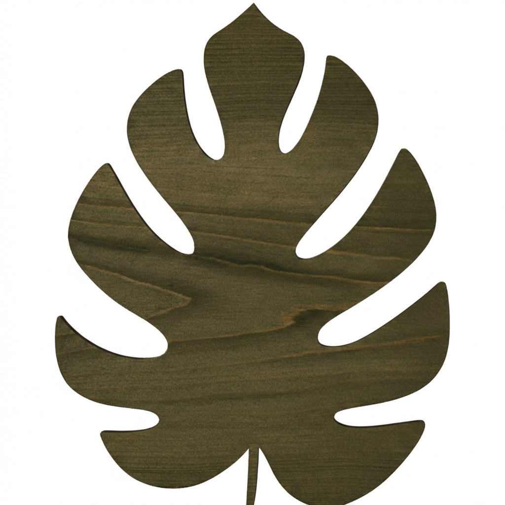 Monstera Leaf Wood Wall Art Carved Wood Wall Art Panel - Freeform (Fern)
