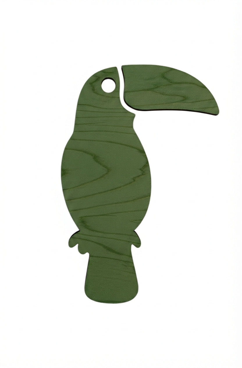 Toucan Wood Wall Art Carved Wood Wall Art Panel - Freeform (Fern)