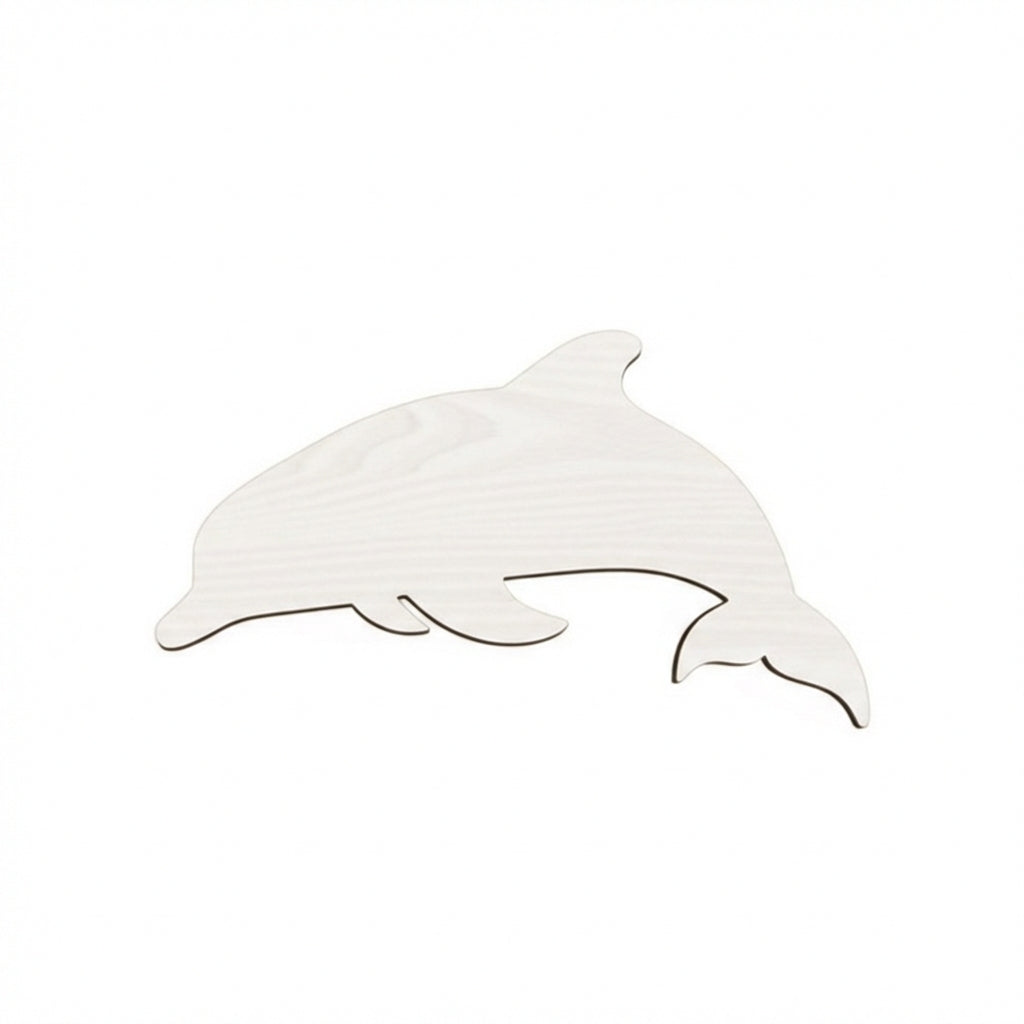 Porpoise Wood Wall Art Carved Wood Wall Art Panel - Freeform (Cotton White)