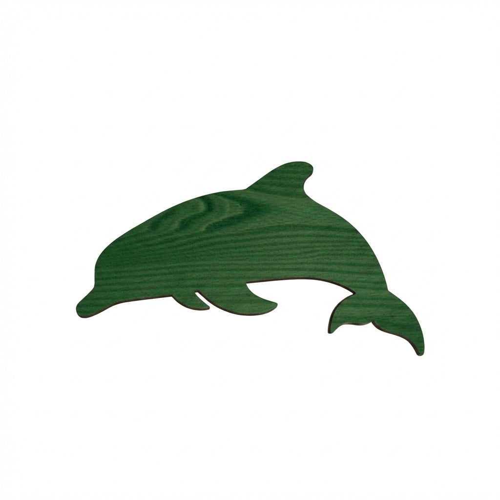 Porpoise Wood Wall Art Carved Wood Wall Art Panel - Freeform (Fern)