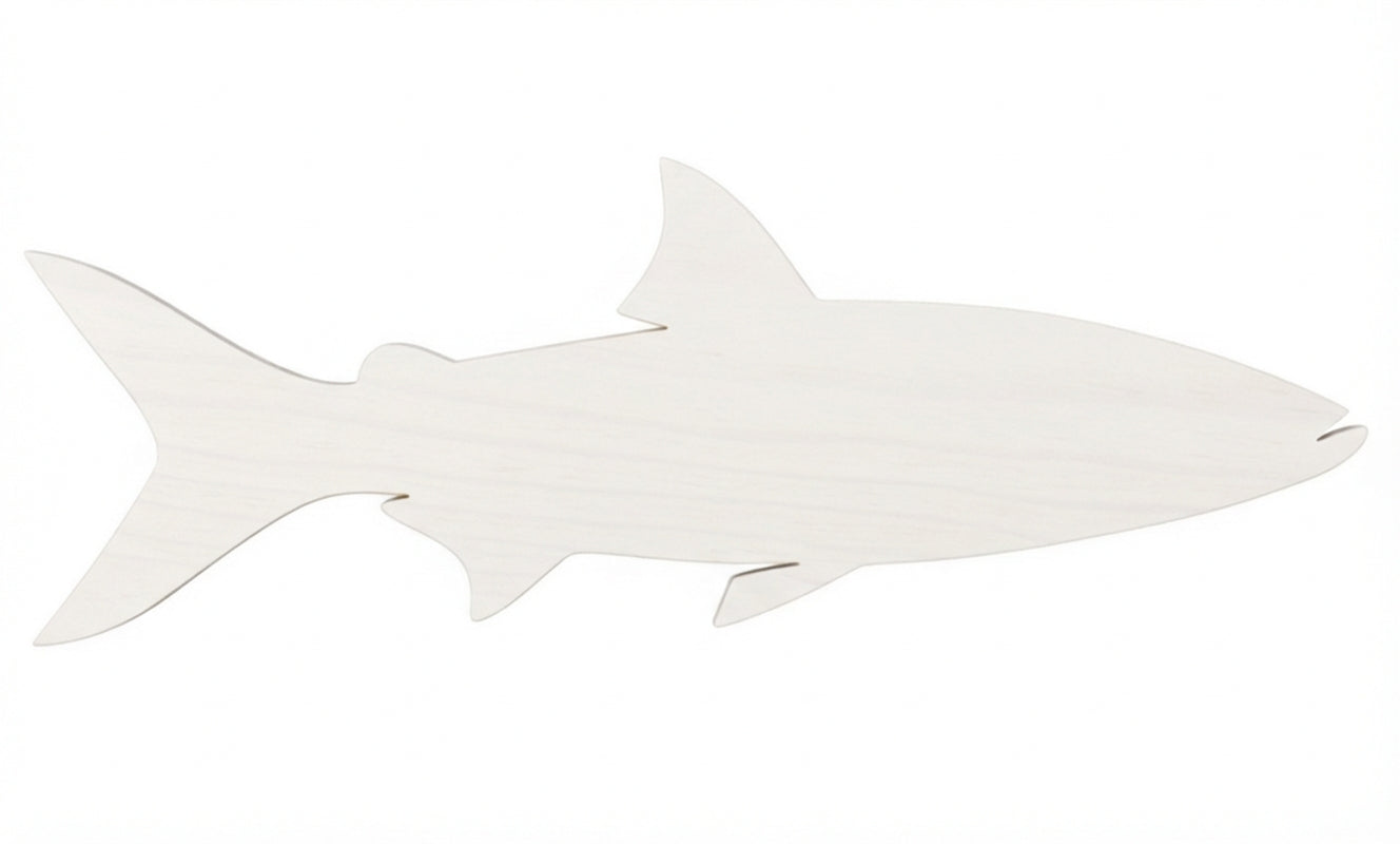 Bonefish Wood Wall Art Carved Wood Wall Art Panel - Freeform (Cotton White)