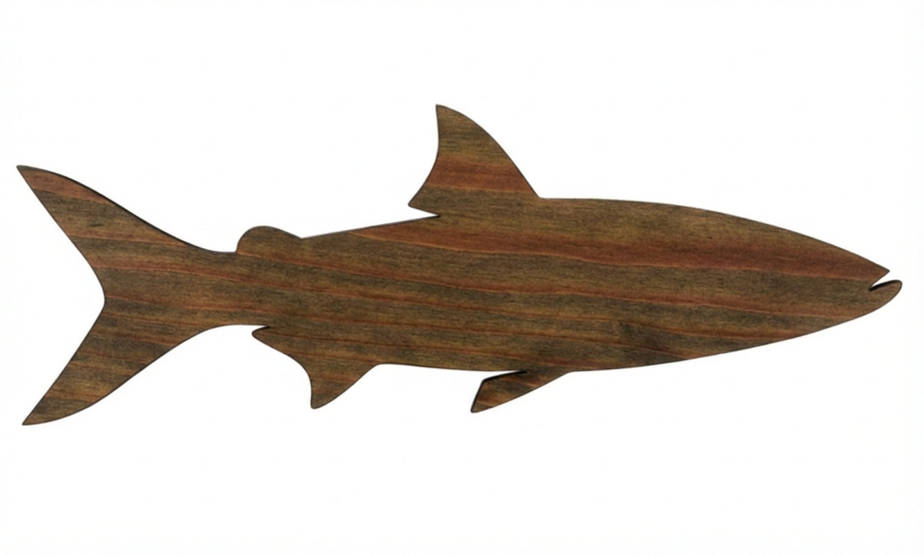 Bonefish Wood Wall Art Carved Wood Wall Art Panel - Freeform (Fern)