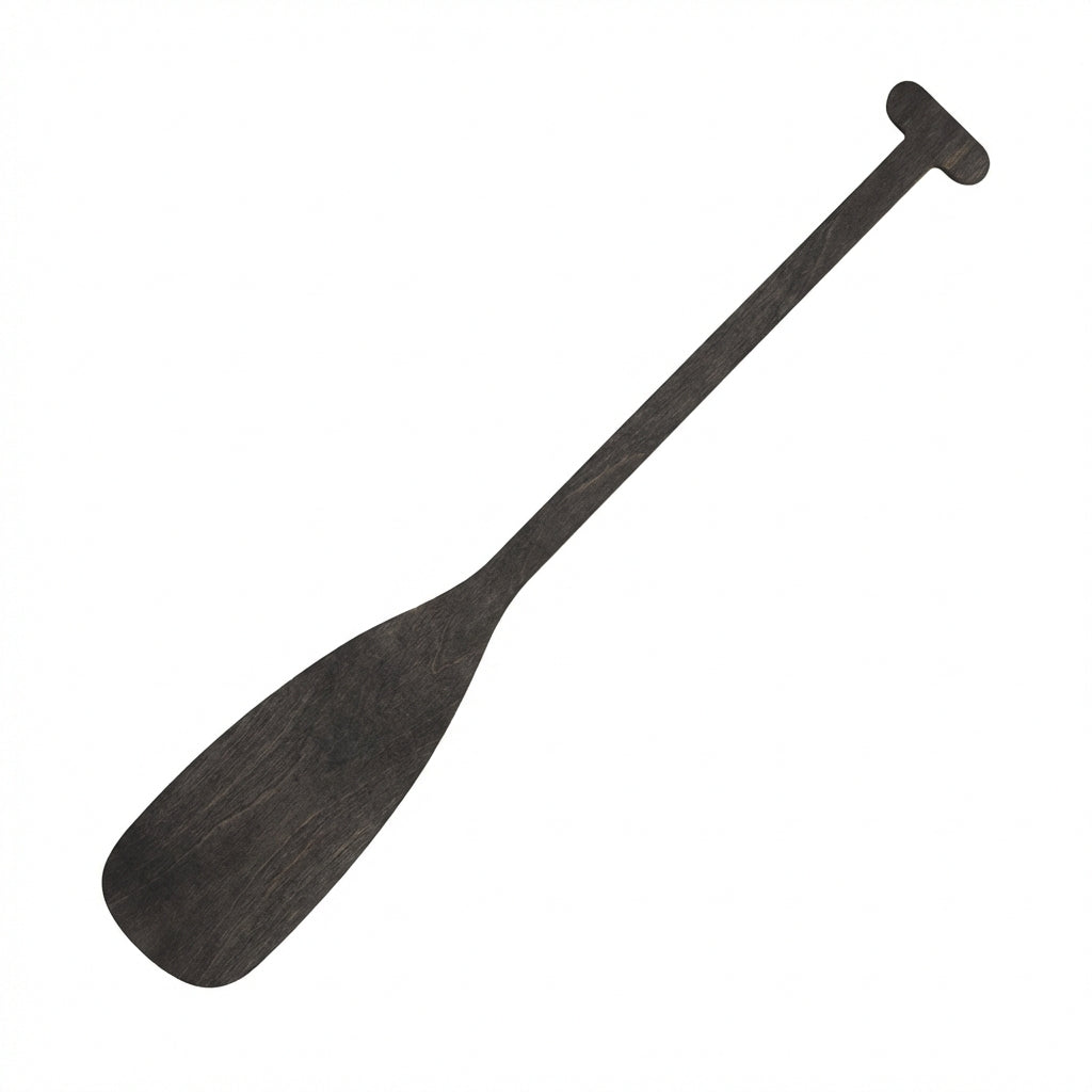 Boat Oar Wood Wall Art Carved Wood Wall Art Panel - Freeform (Charcoal)