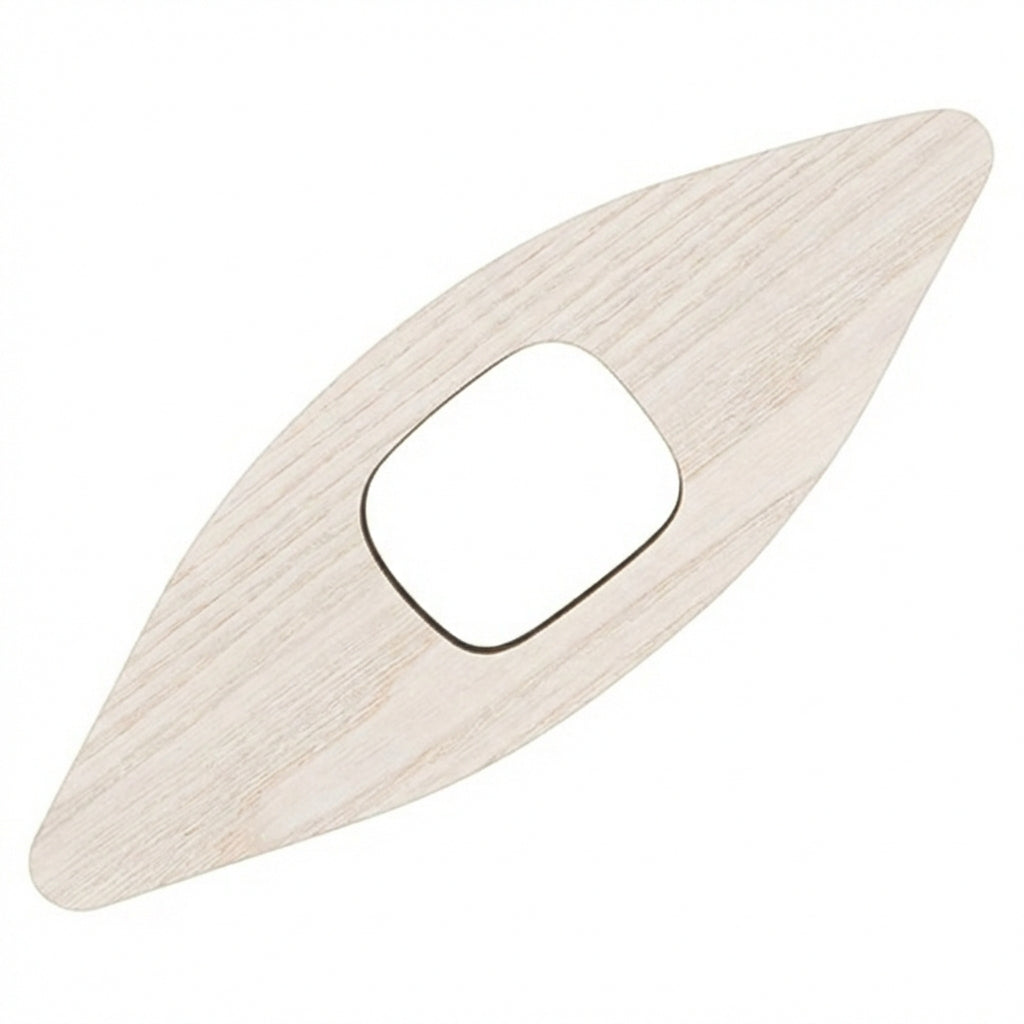 Kayak Wood Wall Art Carved Wood Wall Art Panel - Freeform (Cotton White)