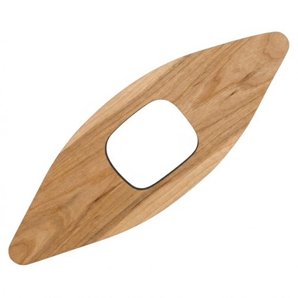 Kayak Wood Wall Art Carved Wood Wall Art Panel - Freeform (Natural)