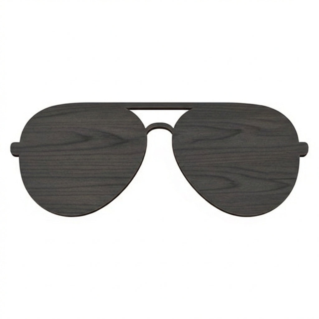 Aviator Sunglasses Wood Wall Art Carved Wood Wall Art Panel - Freeform (Charcoal)