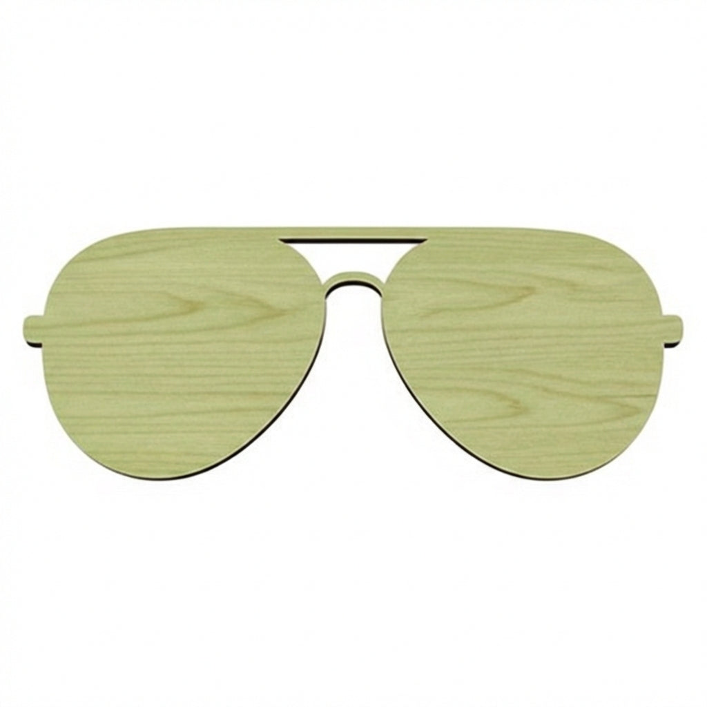 Aviator Sunglasses Wood Wall Art Carved Wood Wall Art Panel - Freeform (Fern)