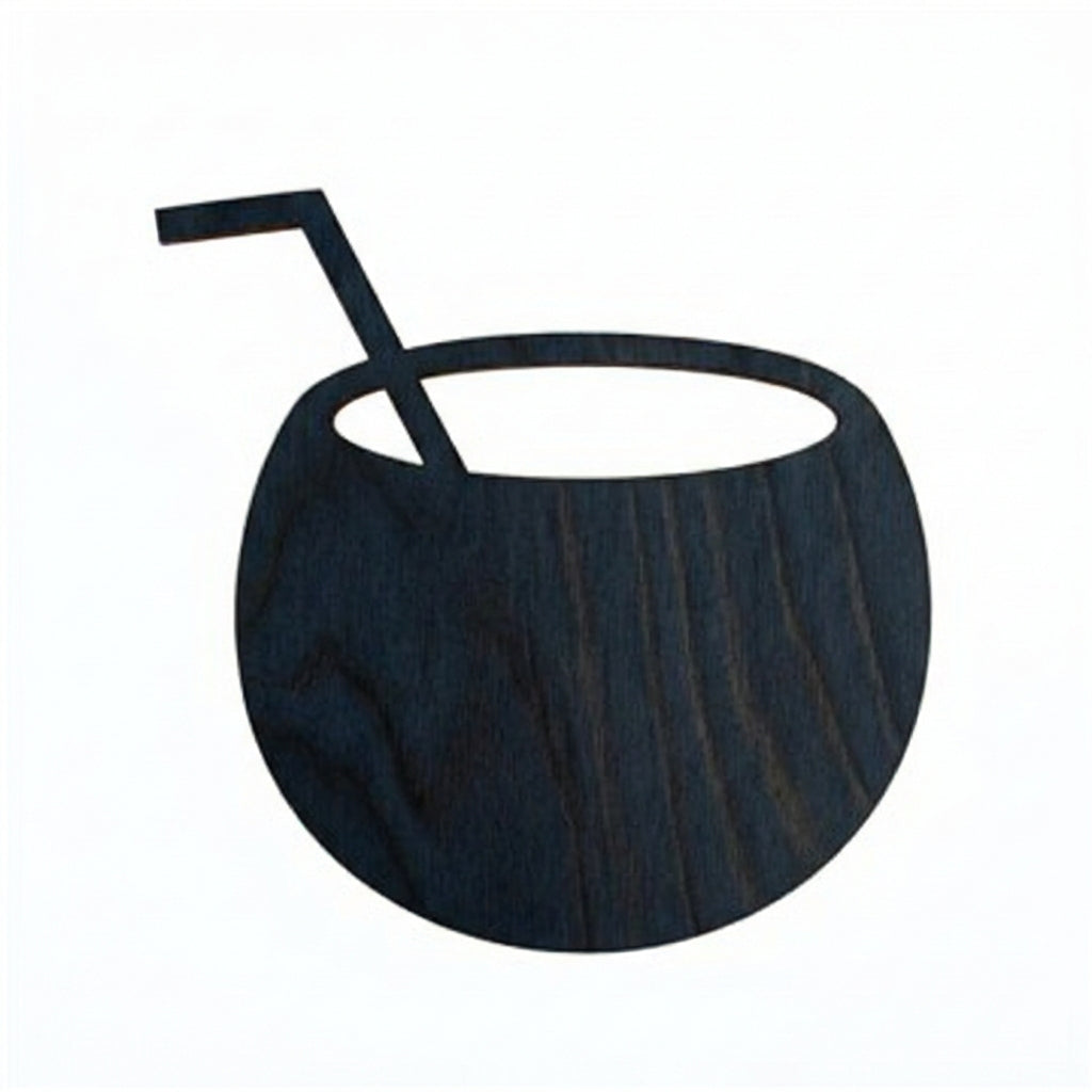 Coconut Drink Wood Wall Art Carved Wood Wall Art Panel - Freeform (Midnight Sky)