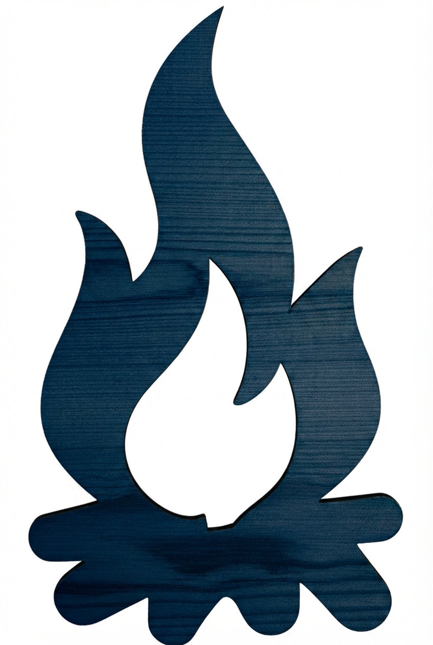 Campfire Wood Wall Art Carved Wood Wall Art Panel - Freeform (Midnight Sky)