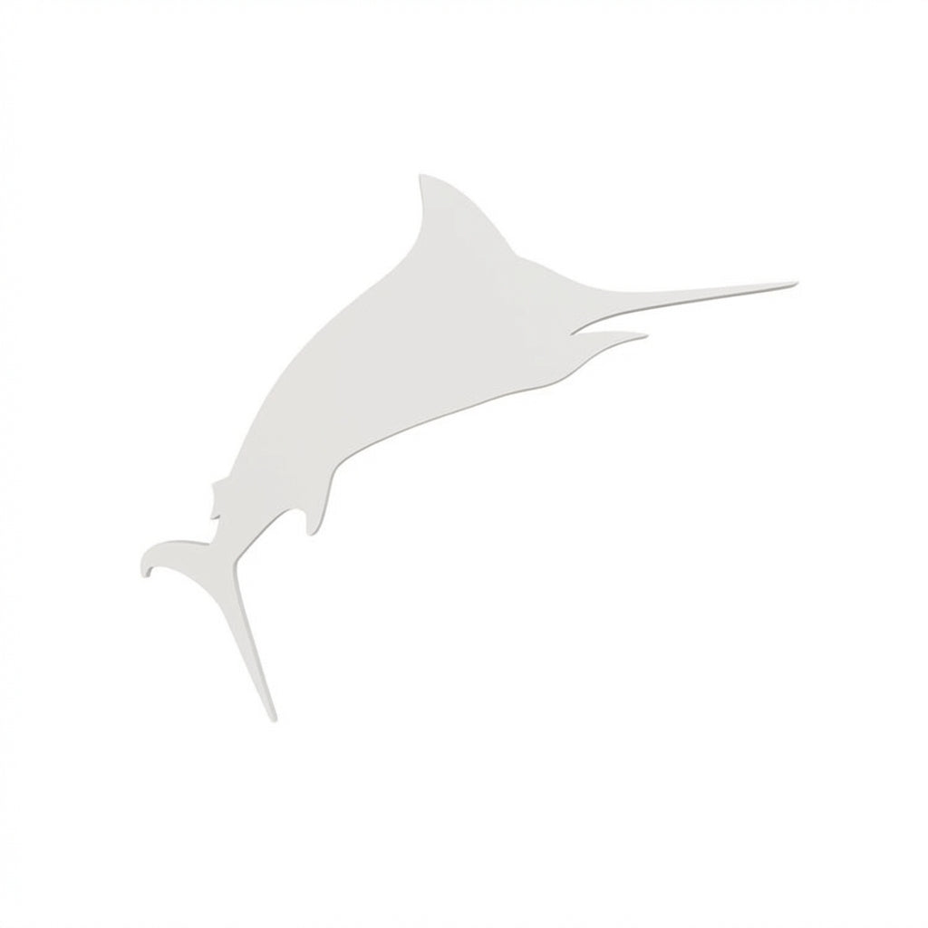 Marlin Wood Wall Art Carved Wood Wall Art Panel - Freeform (Cotton White)
