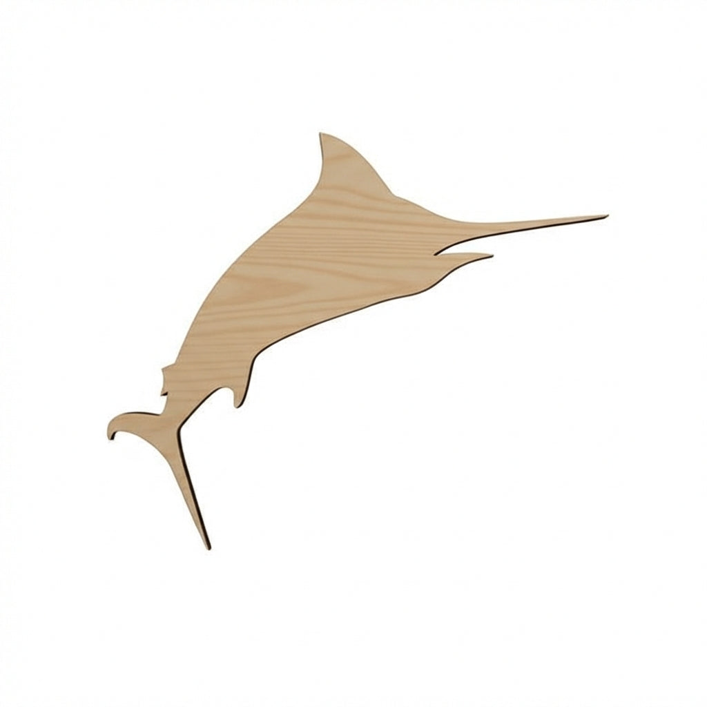Marlin Wood Wall Art Carved Wood Wall Art Panel - Freeform (Natural)