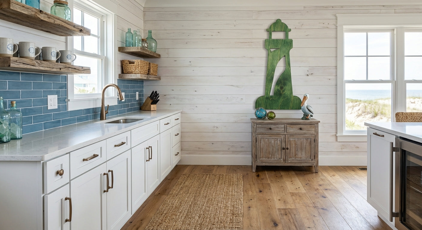 Lighthouse Carved Wood Wall Art Panel